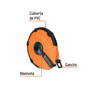 CINTA MÈTRICA LARGA 100M FIBRE DE VIDRIO, TIPO CRUCETA