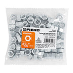 TUERCA DE ACERO GALVANIZADO HEXAGONAL DE 3/8', 100 PZAS 44550 P