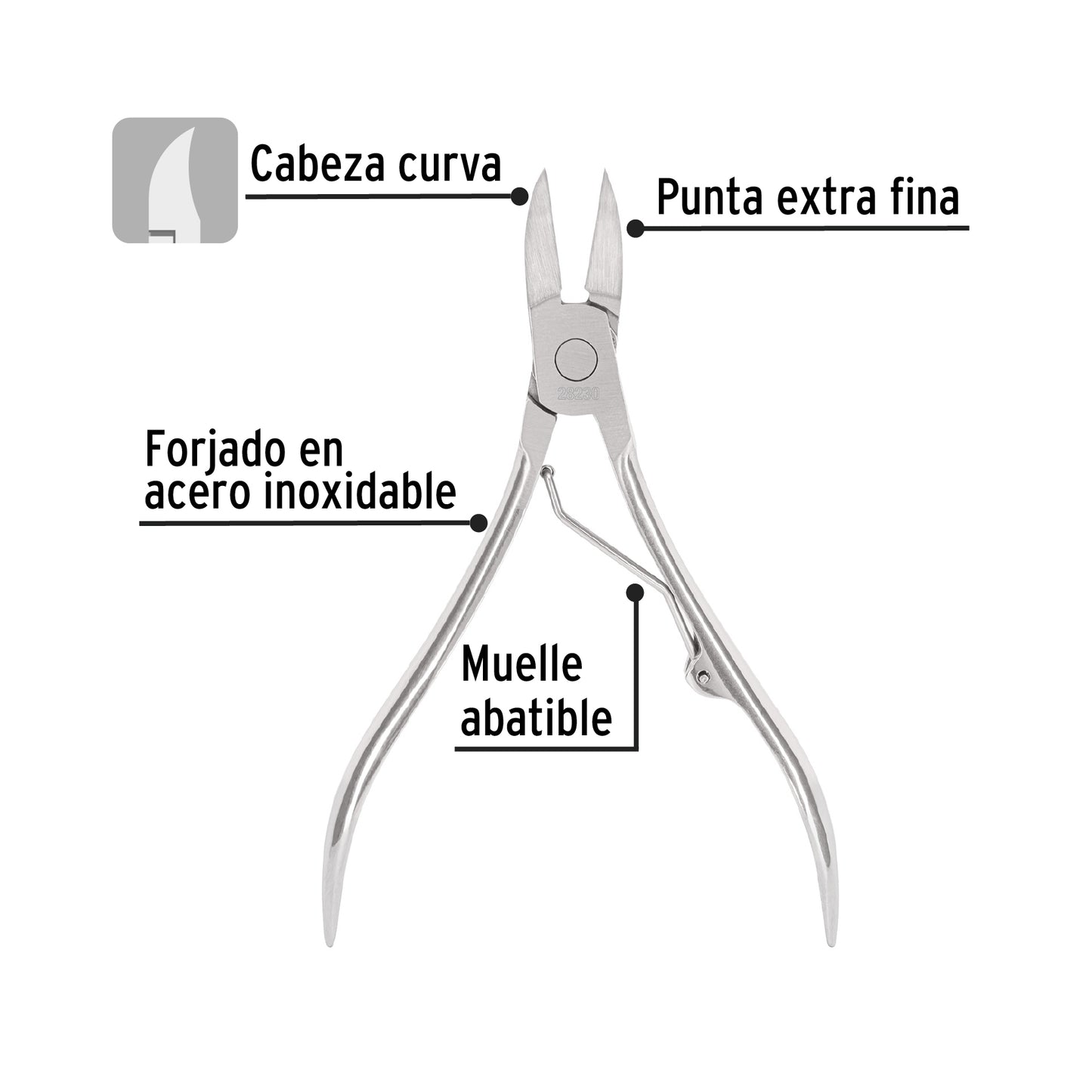 ALICATE P/PEDICURE 4-3/4", CABEZA CURVA 28230 *