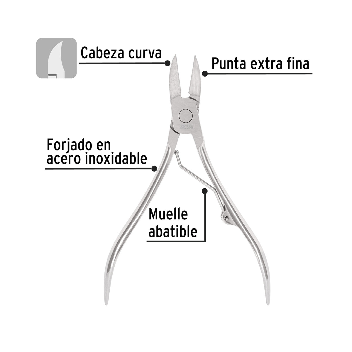 ALICATE P/PEDICURE 4-3/4", CABEZA CURVA 28230 *