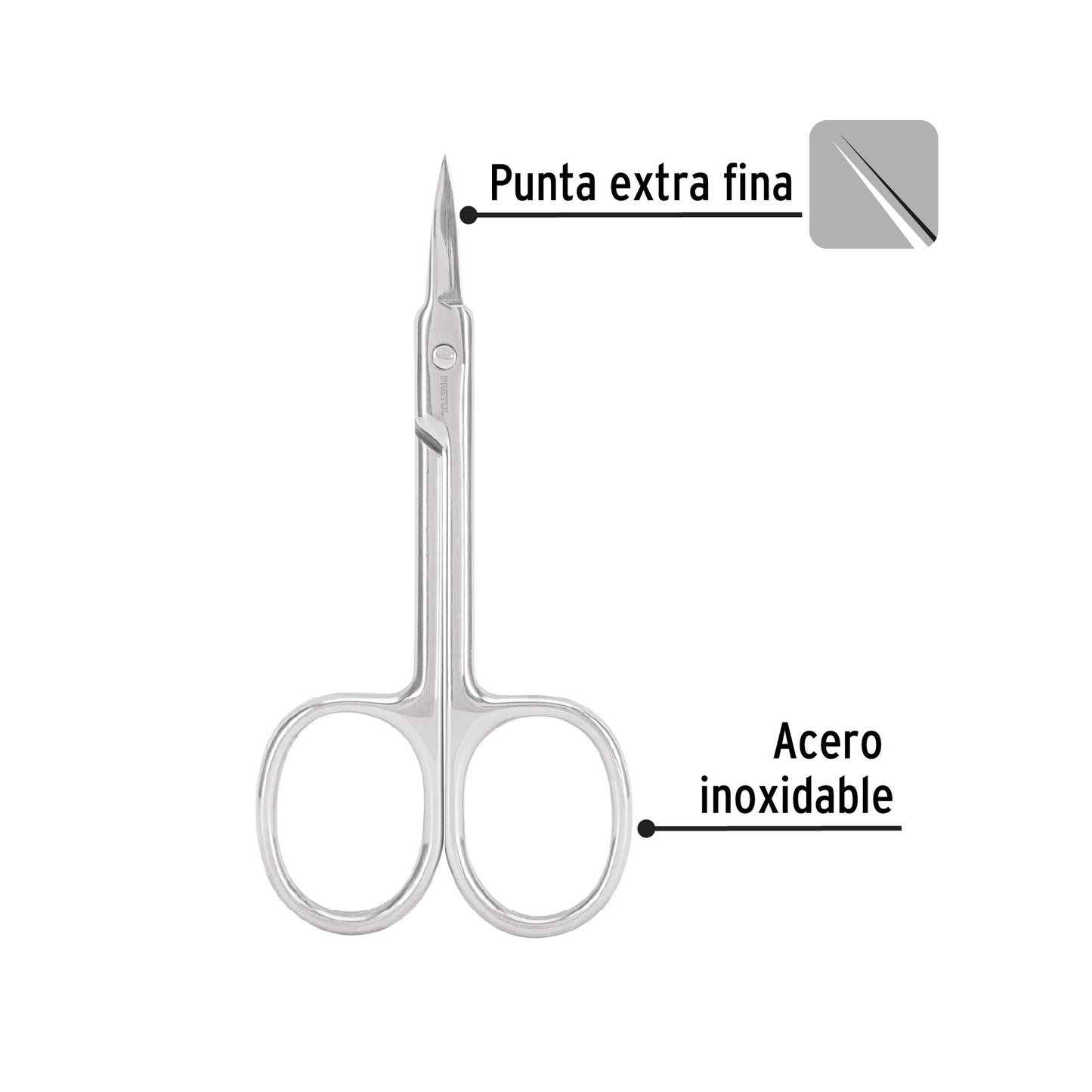 TIJERA PARA MANICURE 3-1/2", PUNTA EXTRAFINA, PRETUL 28233 P