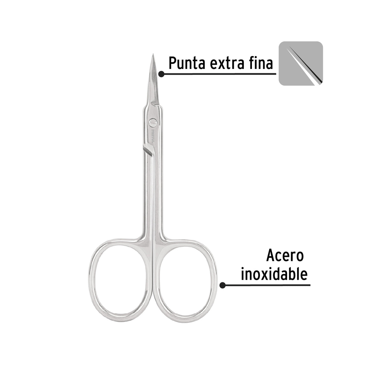 TIJERA PARA MANICURE 3-1/2", PUNTA EXTRAFINA, PRETUL 28233 P