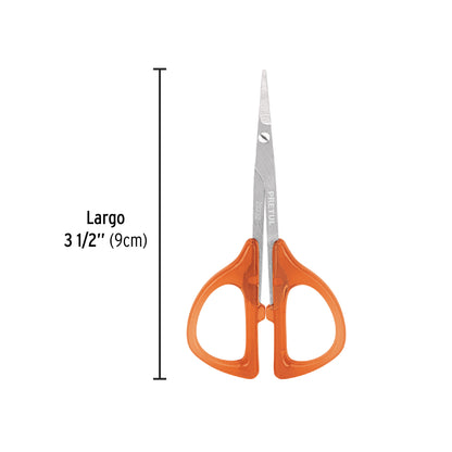 TIJERA PARA MANICURE 3-1/2'' MANGO PLÀSTICO, PUNTA FINA ,PRETUL 28232 *