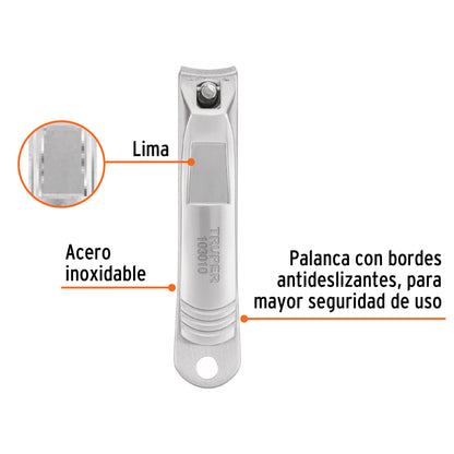 CORTA UÑAS 3" ACERO INOXIDABLE TRUPER 103010 *
