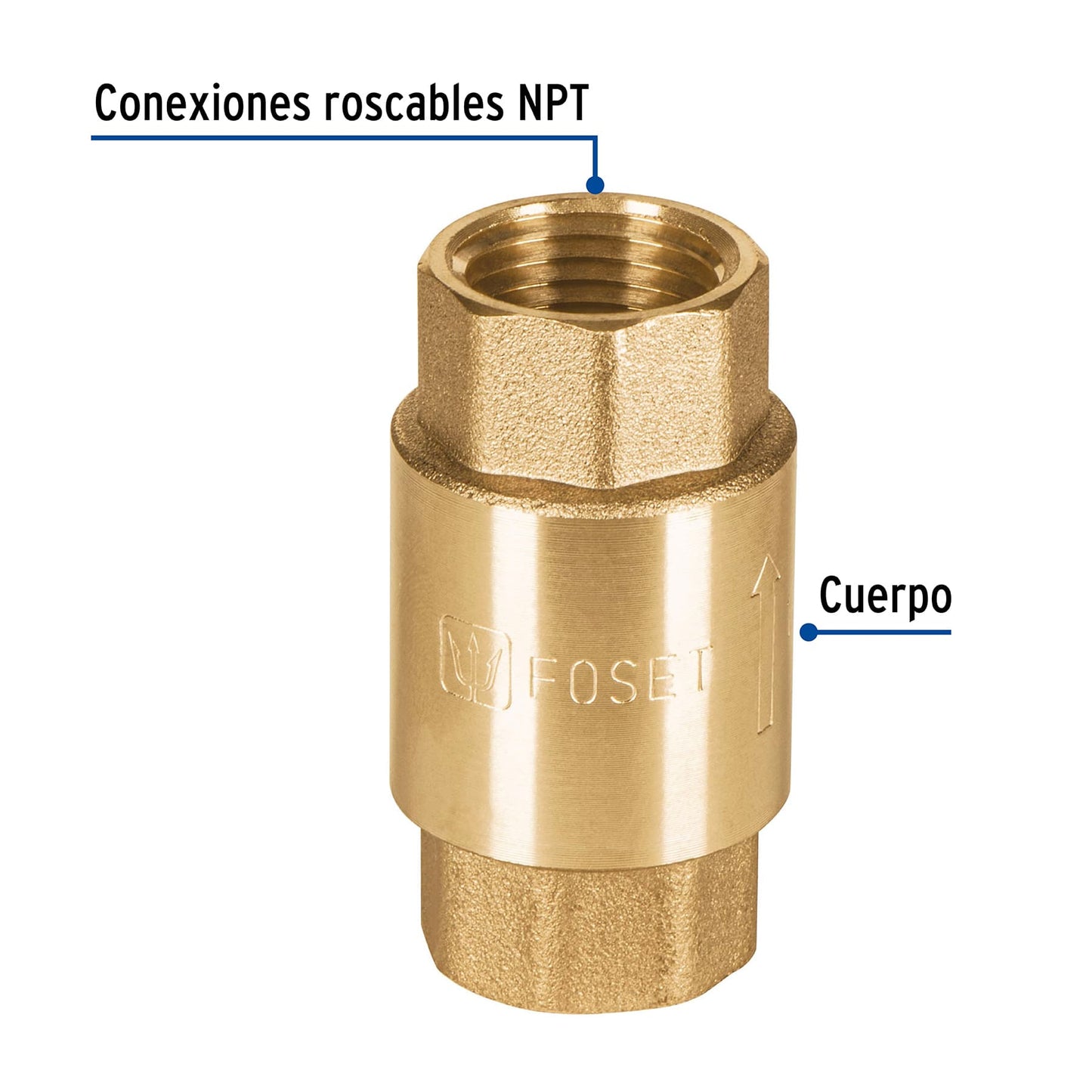 VÁLVULA DE RETENCIÓN DE LATÓN DE 1/2", FOSET 49065 *