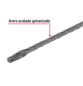 METRO DE CABLE RÌGIDO 1/4'' DE ACERO 7 X 7 HILOS, 75M, FIERO 44207 P