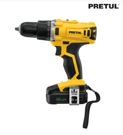 TALADRO INALAMBRICO 1/2" 20V, PRETUL 26118 *