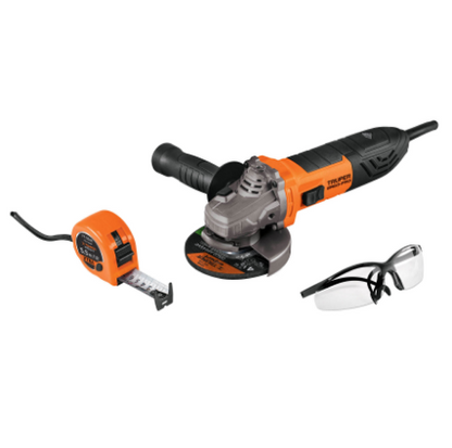 COMBO ESMERILADORA 4-1/2' 800W, LENTES Y FLEXÓMETRO ERGO-PRO 100250 *