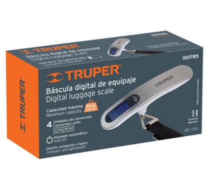 BÁSCULA ELECTRÓNICA PARA MALETA 50KG 100787 *
