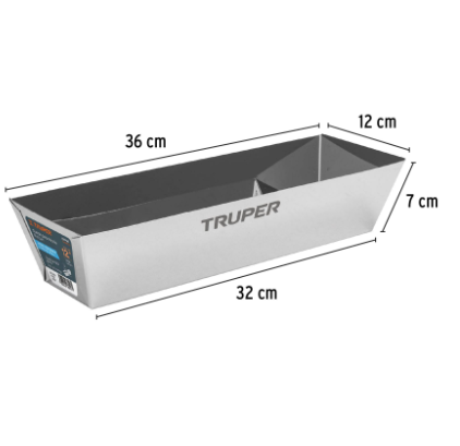 CHAROLA DE 12'' DE ACERO INOXIDABLE PARA MEZCLA, TRUPER 100798 *