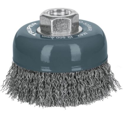 CARDA COPA 4'' ALAMBRE ONDULADO FINO, MULTI-ROSCA, TRUPER 100858 N