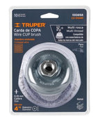 CARDA COPA 4'' ALAMBRE ONDULADO FINO, MULTI-ROSCA, TRUPER 100858 N