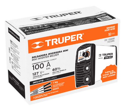 SOLDADORA INVERSORA MINI 100 A, 127 V, TRUPER 100900 P