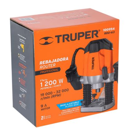 ROUTER 1200 W 1-3/4 HP, PROFESIONAL, TRUPER 100954 *L