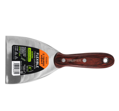 ESPÁTULA 4', ACERO INOXIDABLE, MANGO MADERA, TRUPER EXPERT 101084 P