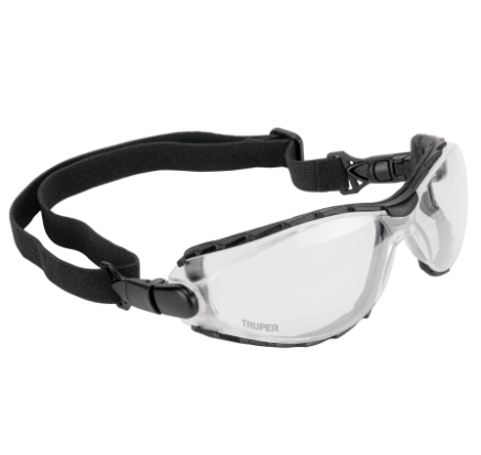LENTES TRANP ANTIEMPAÑO C/MARCO DE ESPUMA Y CORREA, EXPERT