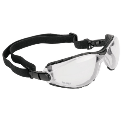 LENTES TRANP ANTIEMPAÑO C/MARCO DE ESPUMA Y CORREA, EXPERT