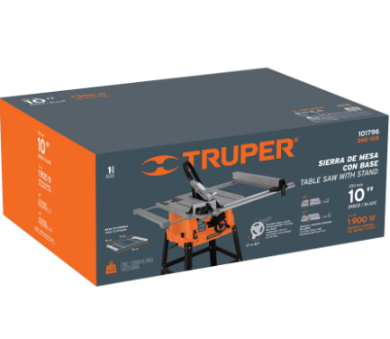 SIERRA DE MESA 10'' DE 1900 W (2-1/2 HP) CON BASE, TRUPER 101796