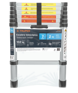 ESCALERA TELESCÓPICA, 7 PELDAÑOS, TIPO II, CAPACIDAD 175KG 101903 P