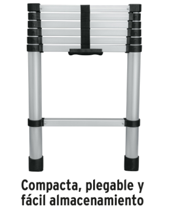 ESCALERA TELESCÓPICA,13 PELDAÑOS, TIPO II, CAPACIDAD 175KG 101904 *