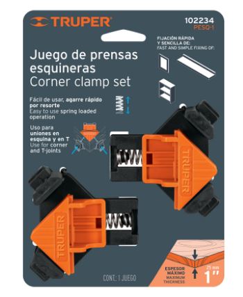 JUEGO DE 2 PRENSAS ESQUINERAS DE1'', TRUPER 102234 P