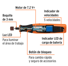 Cargar imagen en el visor de la galería, HERRAMIENTA ROTATIVA INALAMBRICA 7.2 V, PROFESIONAL, TRUPER 102271 *
