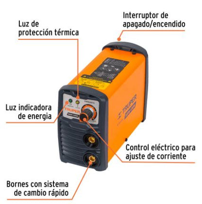 MINI SOLDADORA INVERSORA 130A 127V, TRUPER 102322 N