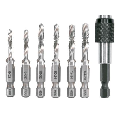 JUEGO DE 6 BROCAS HSS CON MACHUELO PARA METAL, TRUPER 102335 *
