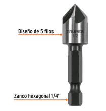 Cargar imagen en el visor de la galería, AVELLANADOR HSS CAMBIO RÁPIDO 1/2'', TRUPER 102380 N
