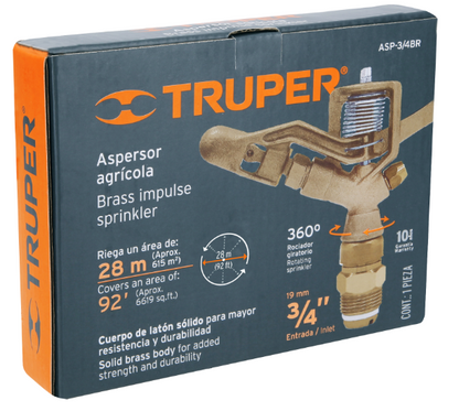 ASPERSOR AGRÌCOLA DE 3/4'' FUNDIDO DE LATÒN, TRUPER
