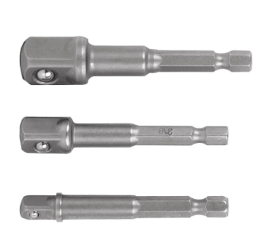 JUEGO ADAPTADORES PARA DADOS 1/4'', 3/8'' Y 1/2'' 3 PIEZAS 10752 *