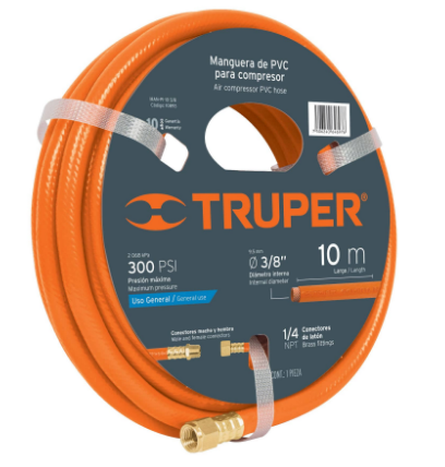 MANGUERA DE PVC PARA COMPRESOR, 10 M, 3/8