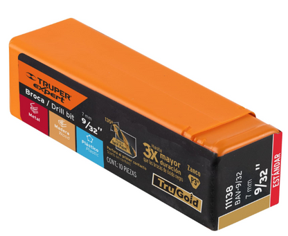 BROCA HSS 9/32'' TRUGOLD PARA METAL, TRUPER 11138 P