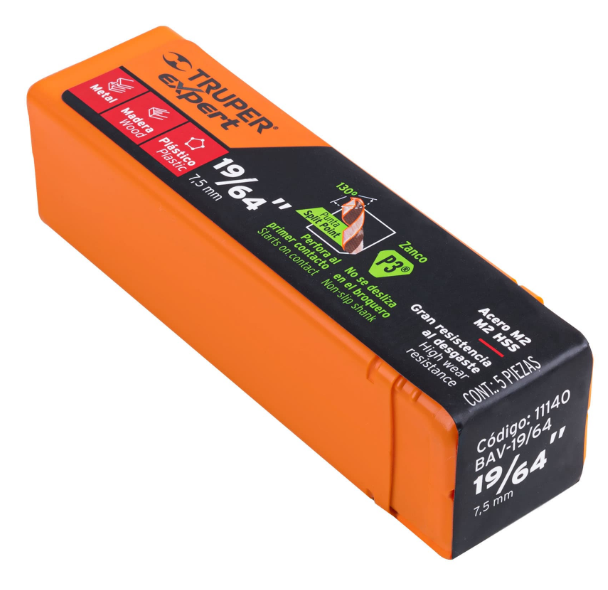 BROCA HSS 19/64'' TRUGOLD PARA METAL, TRUPER EXPERT 11140 *