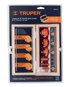 JUEGO DE 6 BROCAS PARA ROUTER, TRUPER 11359 N