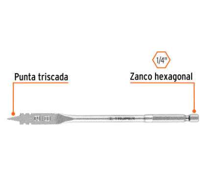 BROCA PLANA DE MANITA 3/8" PARA MADERA, TRUPER 11366 *