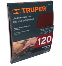 Cargar imagen en el visor de la galería, LIJA DE ESMERIL ROJA, GRANO 120 11643 P
