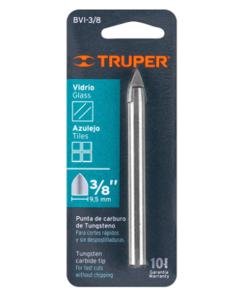 BROCA PARA VIDRIO Y AZULEJO DE 3/8'', TRUPER 11704 *