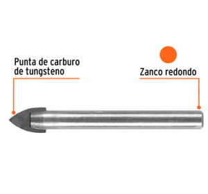 BROCA PARA VIDRIO Y AZULEJO DE 1/2'', TRUPER 11705 P