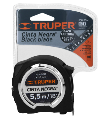 FLEXÒMETRO CINTA NEGRA, 5.5 M, CINTA 27MM 11745 *