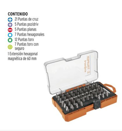 JUEGO DE 58 MIXTAS LARGO 1'' ESTUCHE PLÁSTICO, EXPERT 11889 *