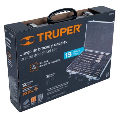 JUEGO DE 15 BROCAS Y CINCELES SDS PLUS EN ESTUCHE, TRUPER 11897 N