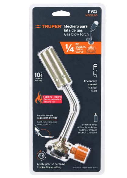 MECHERO PARA LATA DE GAS DE 1/4 DE VUELTA,TRUPER 11923 *