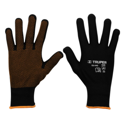 GUANTES DE POLIÉSTER CON PUNTOS DE PVC EN PALMA, GRANDES 12652 *