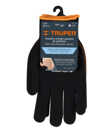 GUANTES DE POLIÉSTER CON PUNTOS DE PVC EN PALMA, GRANDES 12652 *