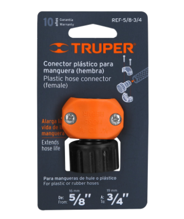 CONECTOR PLÁSTICO, HEMBRA 5/8''-3/4'' 12718 *