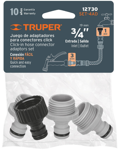 SET DE 4 ADAPTADORES PARA CONECTORES CLICK 12730 *