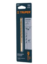 Cargar imagen en el visor de la galería, BROCA PARA CONCRETO DE 3/16&#39;&#39; X 4&#39;&#39; EN BLÍSTER, TRUPER 12752 N
