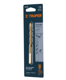 BROCA PARA CONCRETO DE 5/16'' X 4'' EN BLÍSTER, TRUPER 12756 N