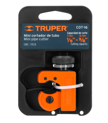 MINI CORTADOR DE TUBO DE COBRE 1/8'' A 5/8'' CUCHILLA 18MM 12850 *